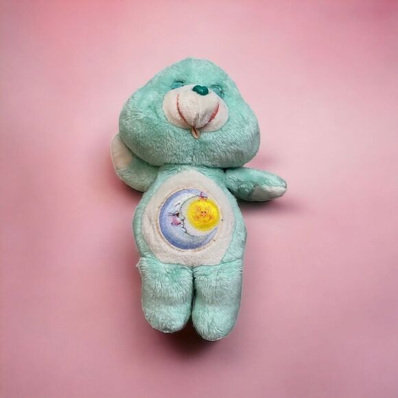 CARE BEARS GREEN BEDTIME BEAR MOON STAR STUFFED ANIMAL PLUSH TOY 1983 13” - Picture 1 of 12